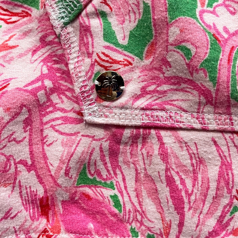 Lilly Pulitzer Pink Flamingo Floral Half-Zip Pullover Hoodie XS - Picture 5 of 11